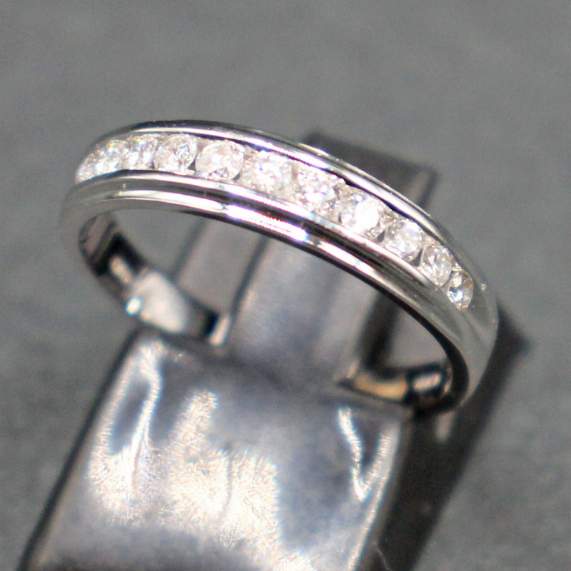 18ct white gold diamond half eternity ring