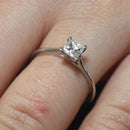 Platinum princess cut diamond solitaire diamond ring
