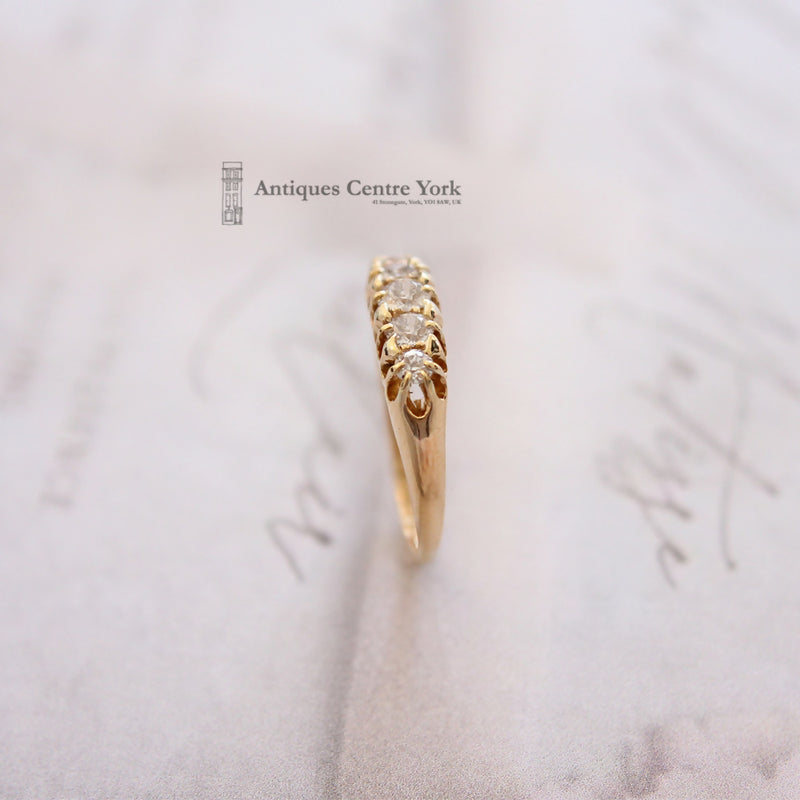 Late Victorian 18ct Old Cut Diamond 5 Stone Ring