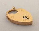Edwardian Solid 9ct 9k Yellow Gold Heart Padlock Clasp Charm Pendant Bir 1908