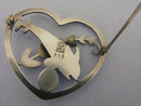 Vintage Georg Jensen Sterling Silver Heart Dolphin Brooch Design No 312