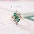 1970's 18ct Emerald & Diamond Cluster