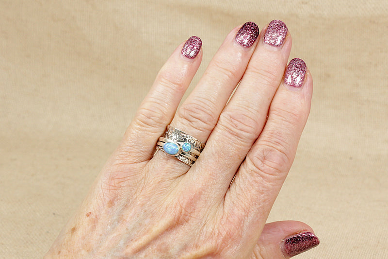 Silver & Opal Spinner Ring