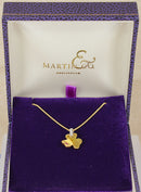 Charming 18ct Gold & Diamond Three-Leaf Clover Pendant & Chain – Birmingham