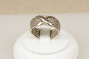 A Bold Sterling Silver Rope Design Band Ring