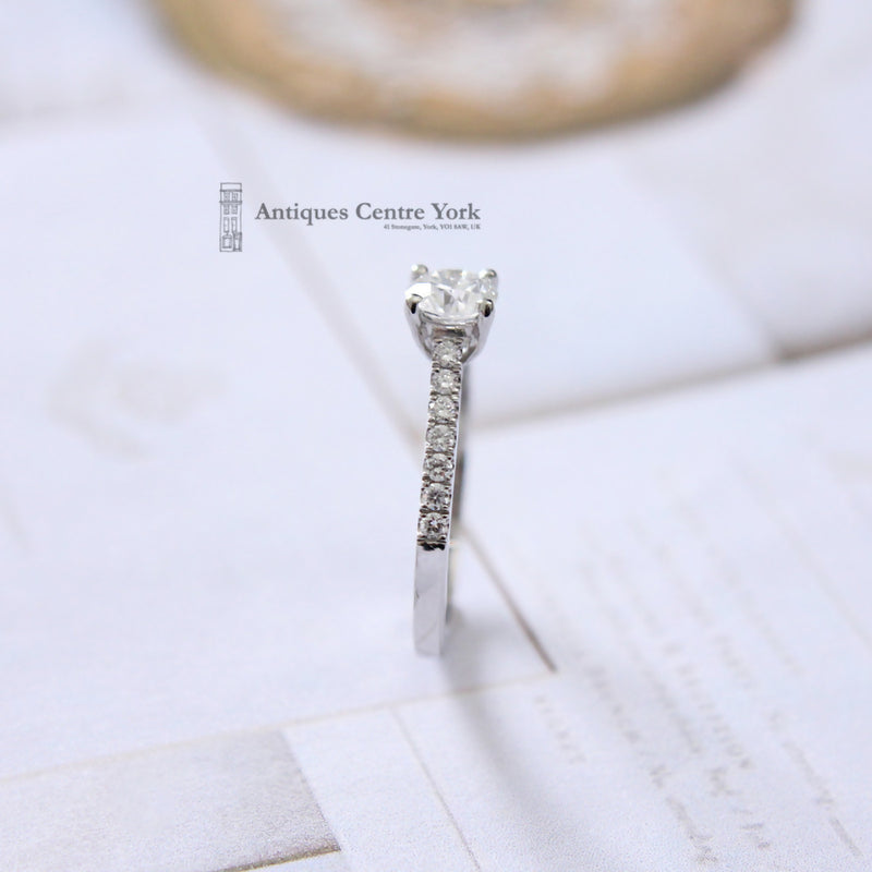 Certified Platinum Diamond Solitaire 0.55ct E Colour