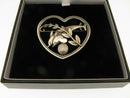 Vintage Georg Jensen Sterling Silver Heart Dolphin Brooch Design No 312