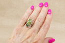 Vintage Silver & Green Agate Ring