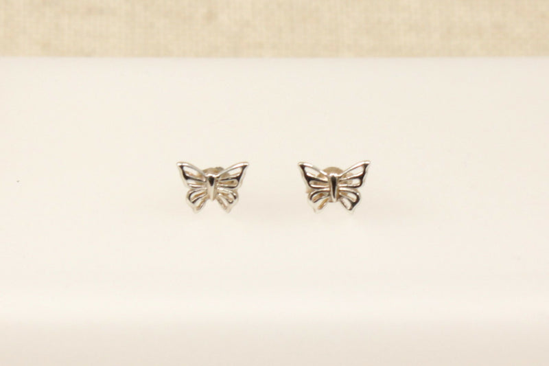 Silver Butterfly Ear Studs