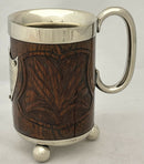 Surma Valley Light Horse, British Indian Army, Wood and Silver Plated Mug, circa 1899.
