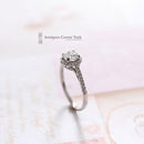 18ct White Gold Diamond Halo Cluster Ring 0.76ct