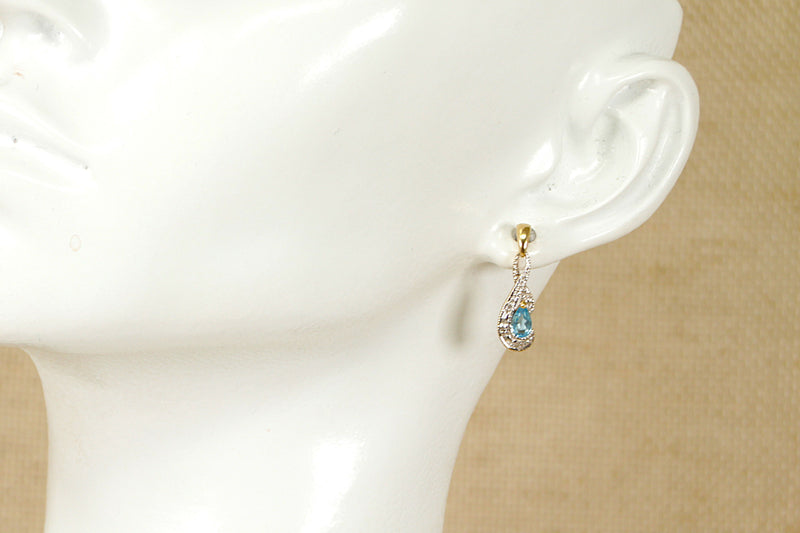 9ct Gold Blue Spinel Earrings