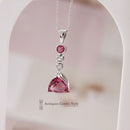 Handmade 18ct White Gold Pink Tourmaline & Diamond Pendant