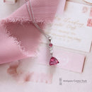 Handmade 18ct White Gold Pink Tourmaline & Diamond Pendant