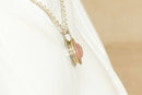 Silver & Gold Rose Quartz Welsh Clogau Pendant & Chain