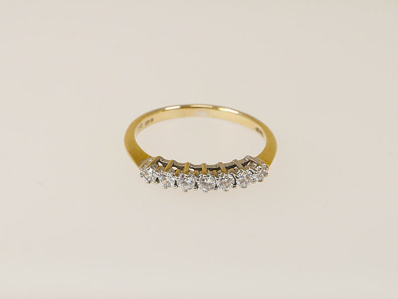 9ct Gold 7 x Stone CZ Half Eternity Ring