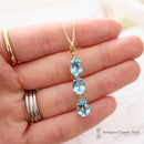 9ct Gold Blue Topaz Pendant