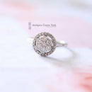 9ct White Gold Diamond Flower Halo Cluster 0.50ct