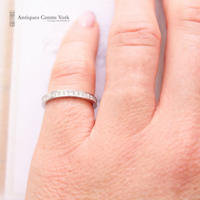 18ct White Gold Princess Cut Diamond 1.10ct Full Eternity Ring