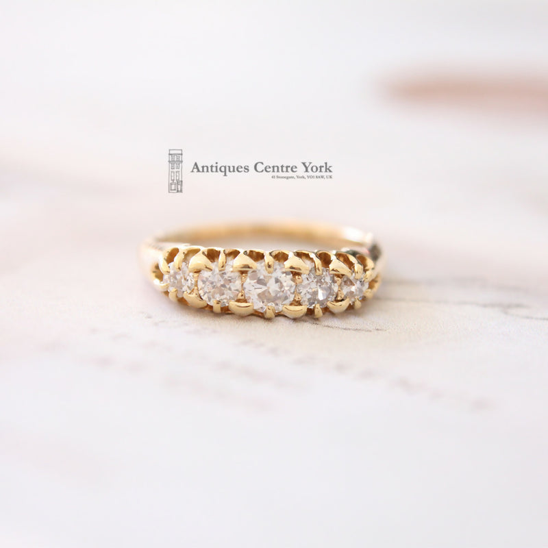 Late Victorian 18ct Old Cut Diamond 5 Stone Ring
