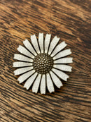 Modern Mid Century Anton Michelsen Silver Gilt Enamel Daisy Brooch
