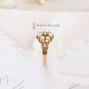 Victorian 15ct Gold, Natural Split Pearl & Rose-Cut Diamond Cluster Ring