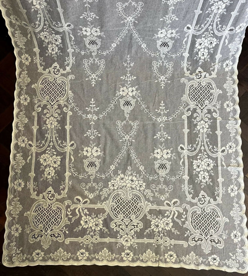 Olivia c1870 period design cotton lace panel readymade 58"/84”