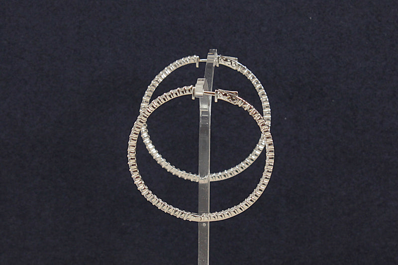 Silver & Crystal Large Hoop Earrings