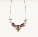 Silver Art Nouveau Style Amethyst Necklet