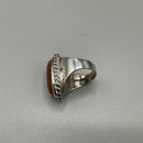 Silver and cornelian ring
