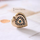 Vintage 9ct Turquoise & Pearl Heart Locket