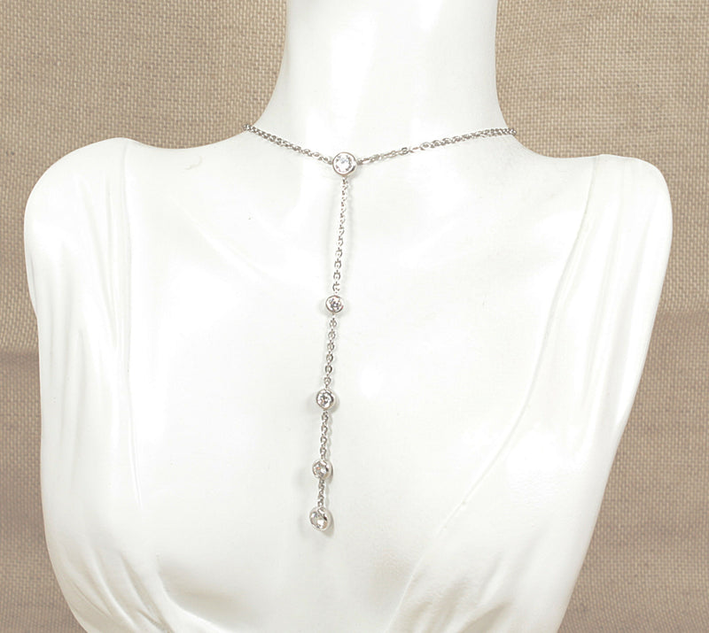 Silver & White Crystal Necklet by Jasper Conran