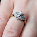 9ct gold diamond cluster ring