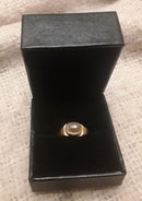 A Roman Child's Small Gold Ring With Banded Agate Stone.