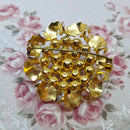 Stunning Vintage Mid-Century Faux Pearl & Enameled Leaf Brooch