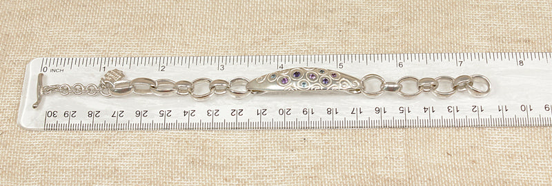 Silver Multi Gem Bracelet by Dower & Hall