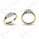 18ct Princess Cut Diamond 0.54ct Three Stone Ring