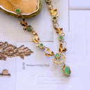 1960's 9ct Jade & Cultured Pearl Necklace by Cropp & Farr