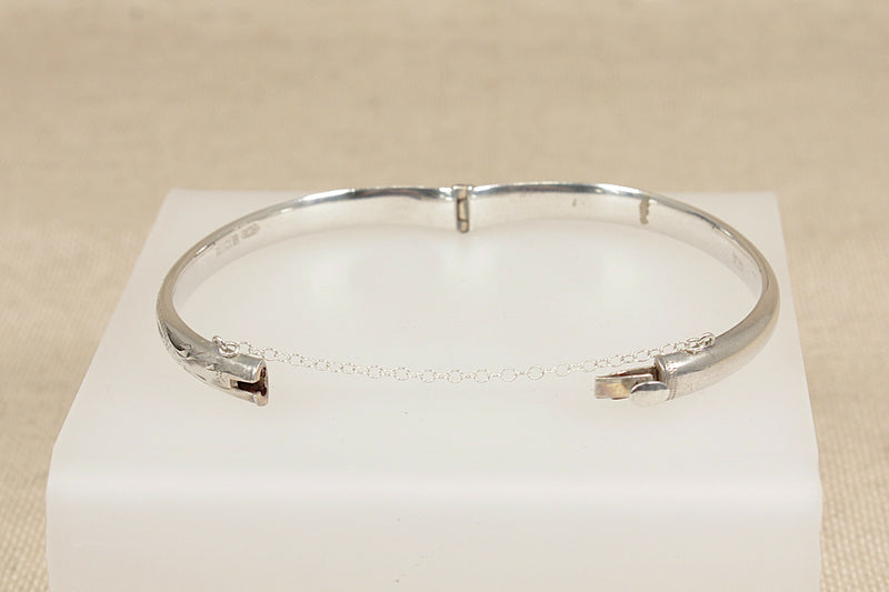 Vintage Silver Hinged Bangle 1972