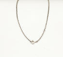 Silver, Marcasite Cultured Pearl and Seed Pearl Pendant / Necklace