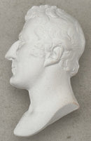 The Duke of Wellington, 19th Century Sulphide Portrait Profile Cut Glass Paperweight.