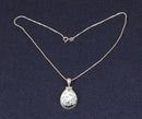 Charming Vintage Sterling Silver & Moss Agate Pendant Necklace