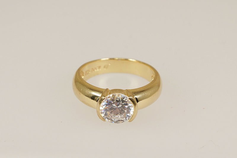 A Bold Silver Gilt & CZ Ring