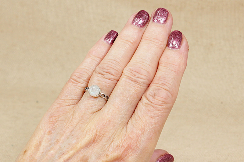 Silver & Moonstone Solitaire Ring