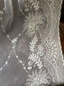 Anna French Cornucopia Highend Victorian design ivory Cotton Lace Curtain Panelling By The Metre- Width 170cms