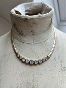 Vintage Christian Dior Gold Plated & Crystal Necklace
