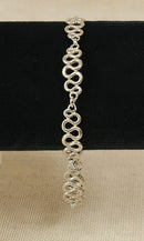 Silver Fancy Link Bracelet & Heart Charm