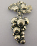 Vintage Georg Jensen Sterling Silver Moonlight Grapes Brooch Design No 217B