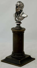 The Duke of Wellington, 19th Century Silver Plated Bust on a Brass Column.