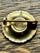 Modern Mid Century Danish Anton Michelsen Sterling Silver White Enamel Daisy Brooch